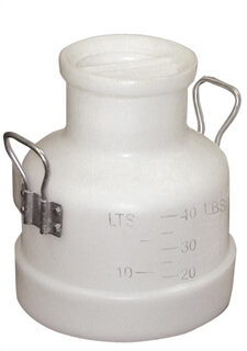 40 lb (18 Kg) Poly Milk Bucket with Storage Lid and 2 Handles